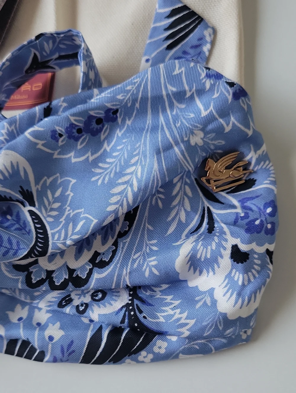 Etro Blue Floral Silk Headband